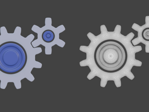 IT technology cartoon stylized simple set Model 3D