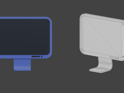 IT technology cartoon stylized simple set Model 3D