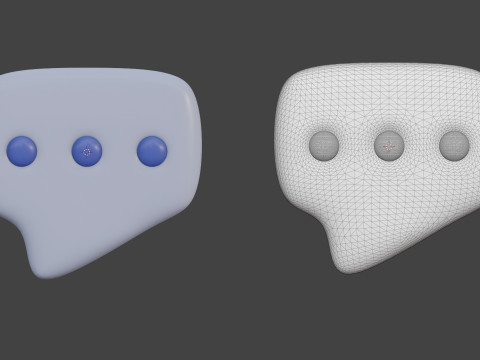 IT technology cartoon stylized simple set Model 3D