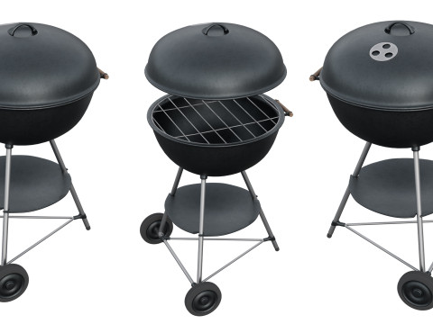 BBQ round weber style 3D 模型