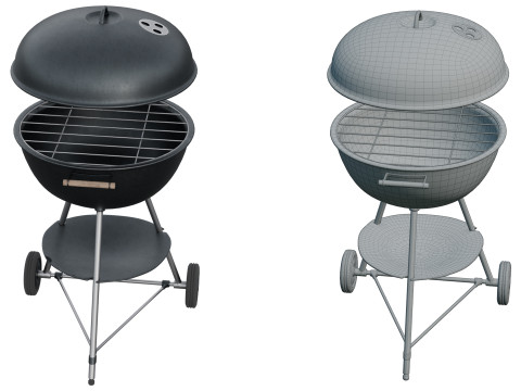 BBQ round weber style 3D 模型