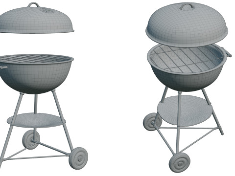 BBQ round weber style 3D 模型