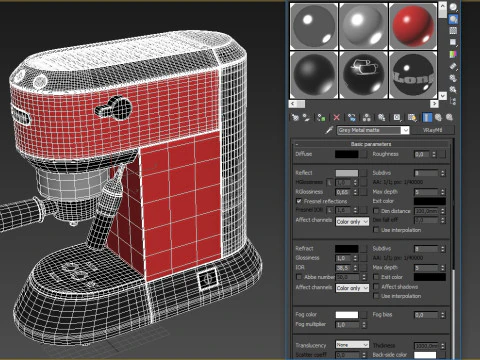 Coffee machine espresso barista stainless model subdivision 3D Model