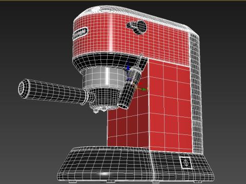 Coffee machine espresso barista stainless model subdivision 3D 모델
