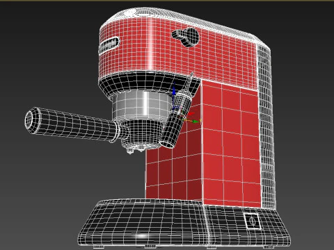 Coffee machine espresso barista stainless model subdivision 3D Model
