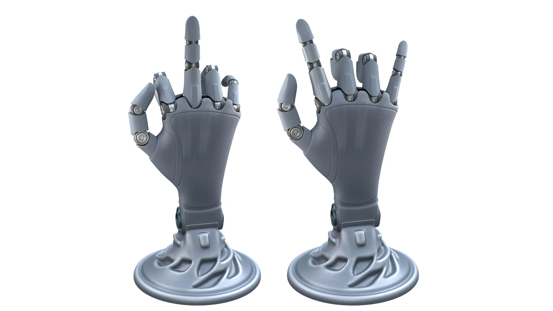 Mechanical hand robot figure 3D Model .c4d .max .obj .3ds .fbx .stl .blend 