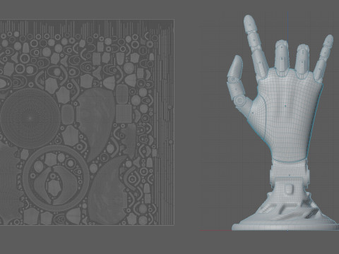 Mekanik el robotu figürü 3D Model