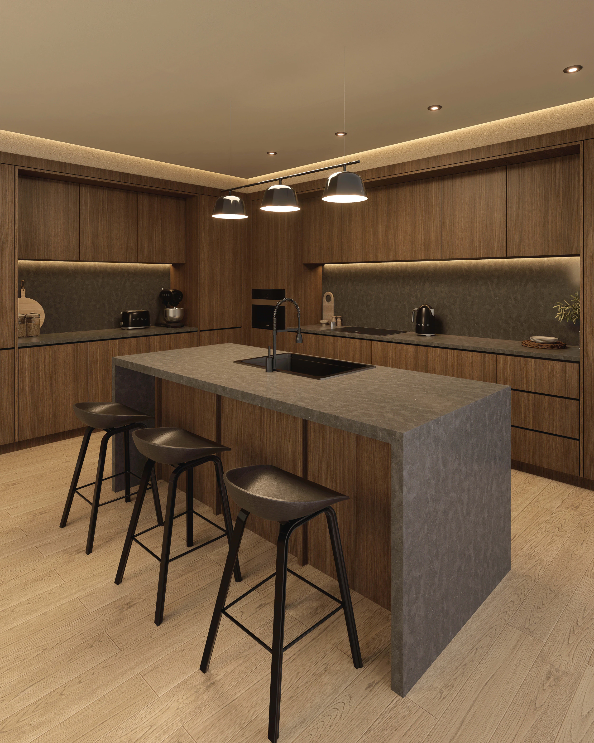 Kitchen Design 3D Model .c4d .max .obj .3ds .fbx .stl .blend 