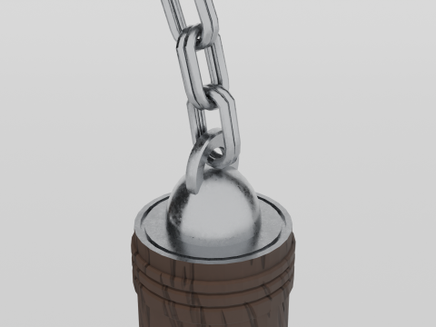Nunchucks with an iron chain 3D-Modell