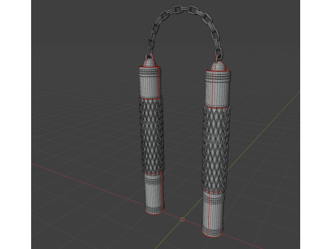 Nunchucks with an iron chain 3D-Modell