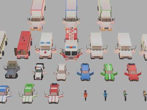 Stylized lowpoly vehicle pack - L-poly 3D Model