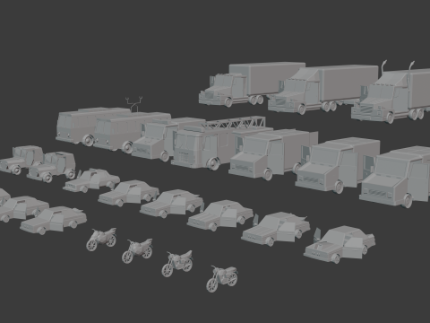 Stylized lowpoly vehicle pack - L-poly 3Dモデル