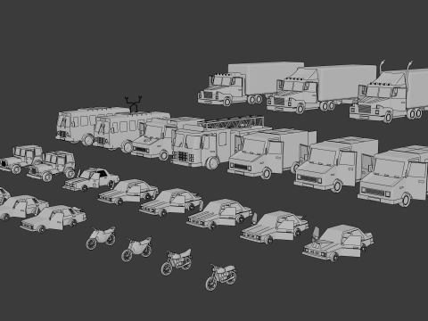 Stylized lowpoly vehicle pack - L-poly 3Dモデル