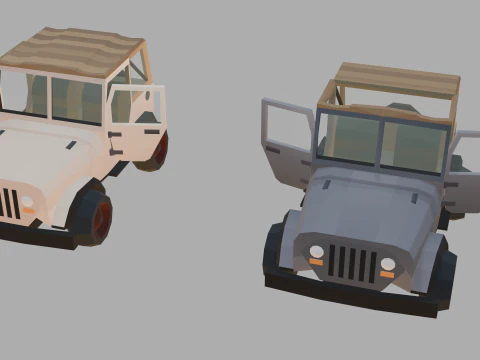 Stylized lowpoly vehicle pack - L-poly 3D Model