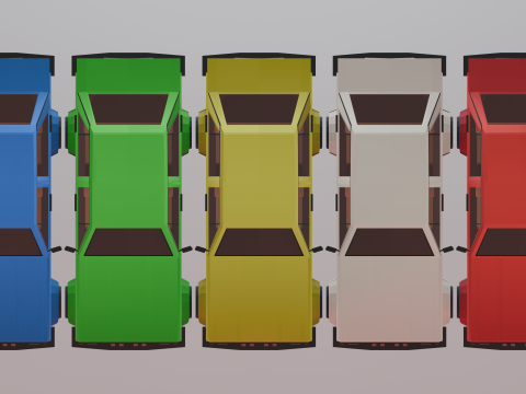 Low poly car model with various modifications Model 3D
