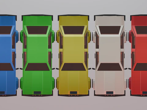 Low poly car model with various modifications 3D Model
