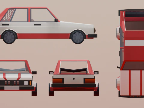 Modelo de coche deportivo de baja poli - Low-poly gratis Modelo 3D