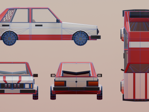 Low poly sport car model - Free low-poly 3Dモデル
