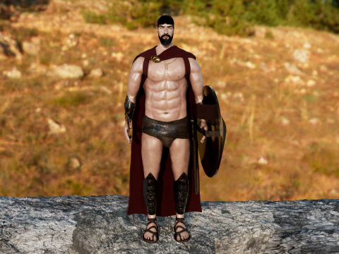 Rei Le&ocirc;nidas 3d Modelo 3D