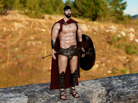 Rei Le&ocirc;nidas 3d Modelo 3D