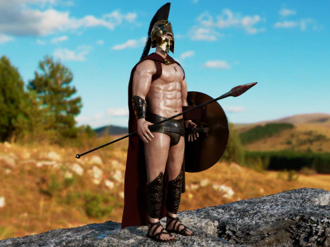 Rei Le&ocirc;nidas 3d Modelo 3D