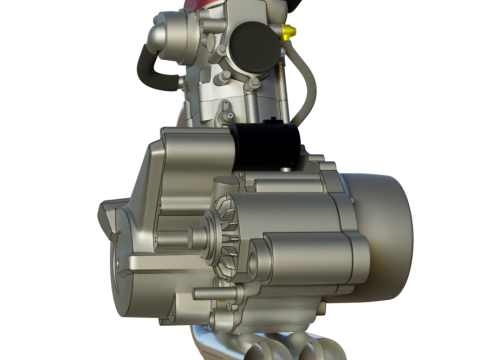Husqvarna sm 630 te 630 engine 3d customizable model 3D 모델