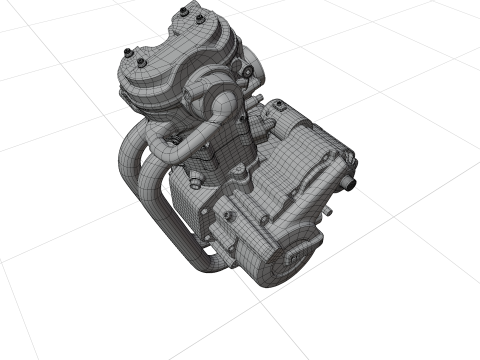 Husqvarna sm 630 te 630 engine 3d customizable model 3D 모델