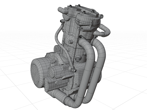 Husqvarna sm 630 te 630 engine 3d customizable model 3D 모델