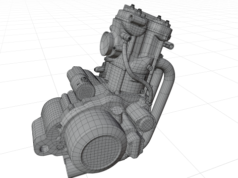 Husqvarna sm 630 te 630 engine 3d customizable model 3D 모델