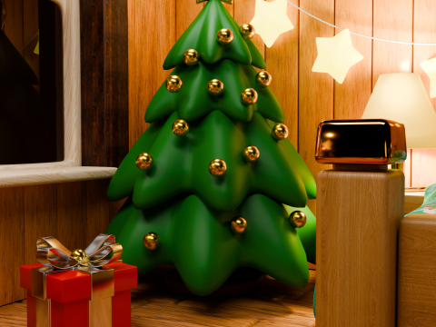 Winter isometric room Low poly 3D Модель