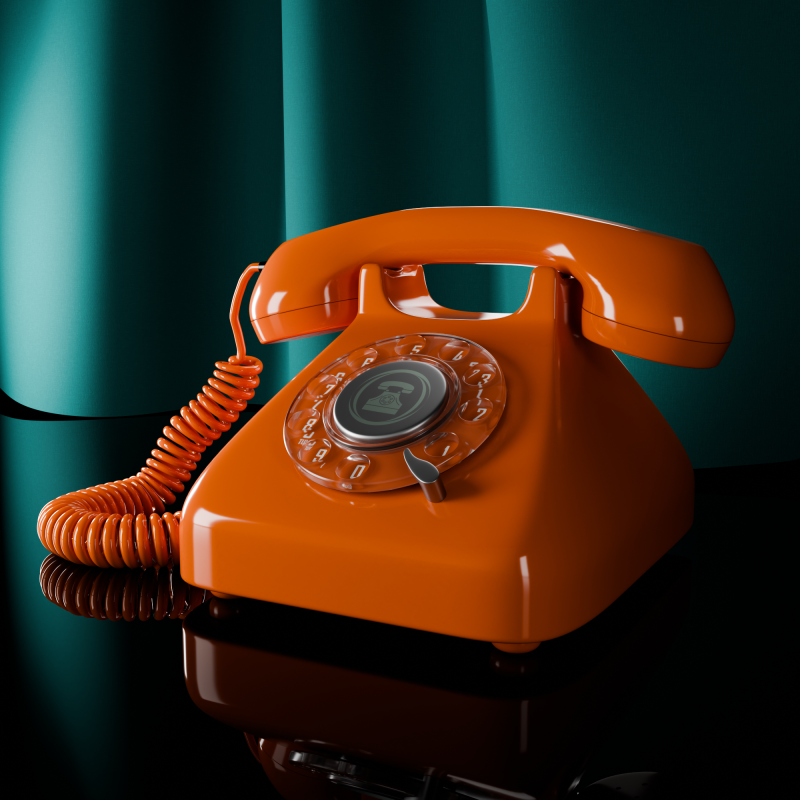 Retro Rotary Telephone - Vintage Low Poly 3D Модель .c4d .max .obj .3ds .fbx .stl .blend