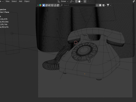 Retro Rotary Telephone - Vintage Low Poly 3D Модель