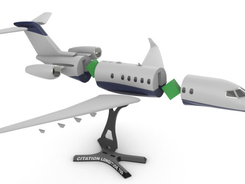 Longitudine 700 della citazione Cessna Modello di stampa 3D