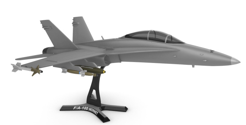 F-A-18D Hornet 3D Baskı Modeli .c4d .max .obj .3ds .fbx .stl .blend 