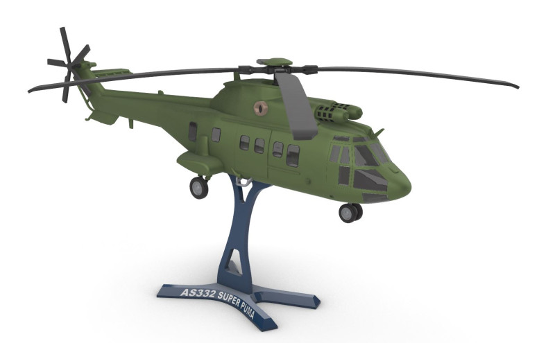 AS332 Süper Puma 3D Baskı Modeli .c4d .max .obj .3ds .fbx .stl .blend 