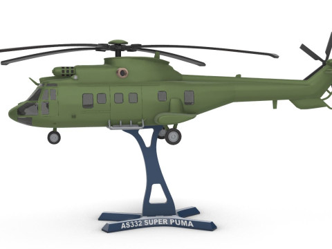 AS332 Süper Puma 3D Baskı Modeli