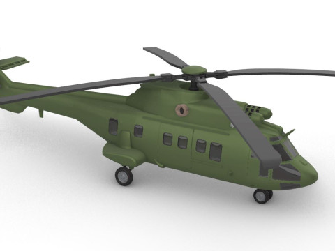 AS332 Süper Puma 3D Baskı Modeli