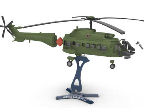 AS332 Süper Puma 3D Baskı Modeli