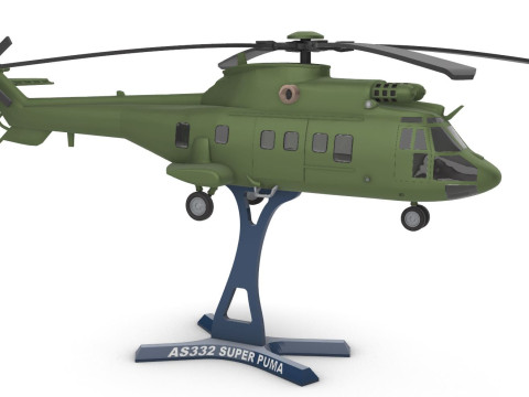 AS332 Süper Puma 3D Baskı Modeli