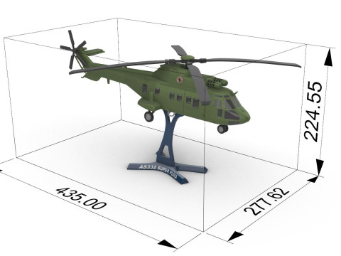 AS332 Süper Puma 3D Baskı Modeli