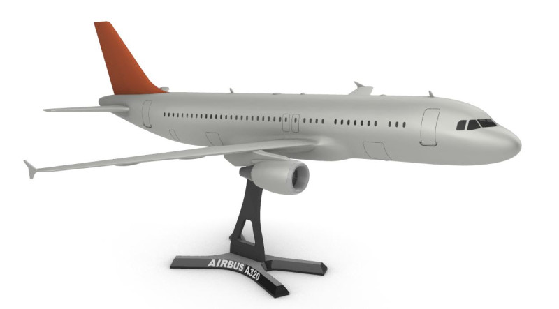 Airbus A320 184 3D Baskı Modeli .c4d .max .obj .3ds .fbx .stl .blend 