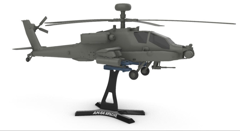 AH-64 Apache 3D Baskı Modeli .c4d .max .obj .3ds .fbx .stl .blend 