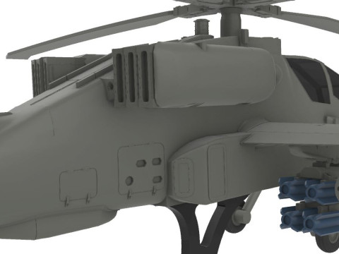 AH-64 Apache 3D Baskı Modeli