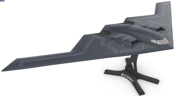 Dört ölçekte B-2 Ruhu 3D Baskı Modeli .c4d .max .obj .3ds .fbx .stl .blend 