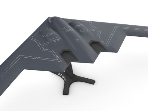 Dört ölçekte B-2 Ruhu 3D Baskı Modeli