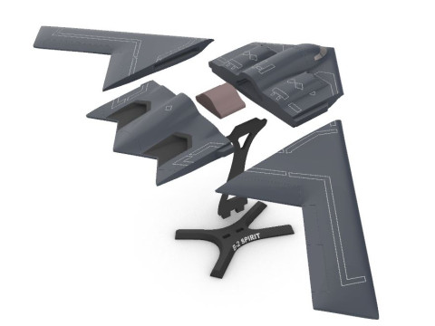 Dört ölçekte B-2 Ruhu 3D Baskı Modeli