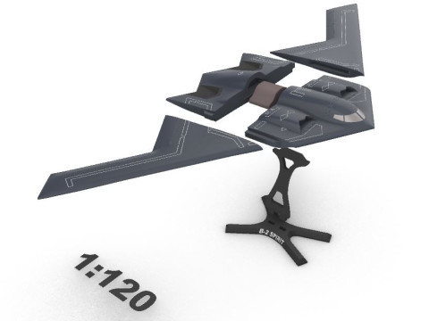 Dört ölçekte B-2 Ruhu 3D Baskı Modeli
