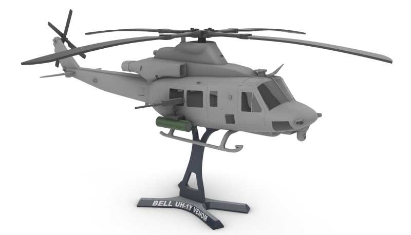 Bell UH-1Y Venom 3D Baskı Modeli .c4d .max .obj .3ds .fbx .stl .blend 