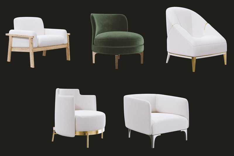 Furniture Collection - Armchairs 3D 模型 .c4d .max .obj .3ds .fbx .stl .blend