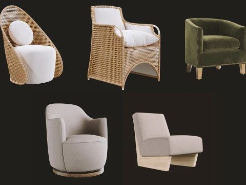 Furniture Collection - Armchairs 3D Model